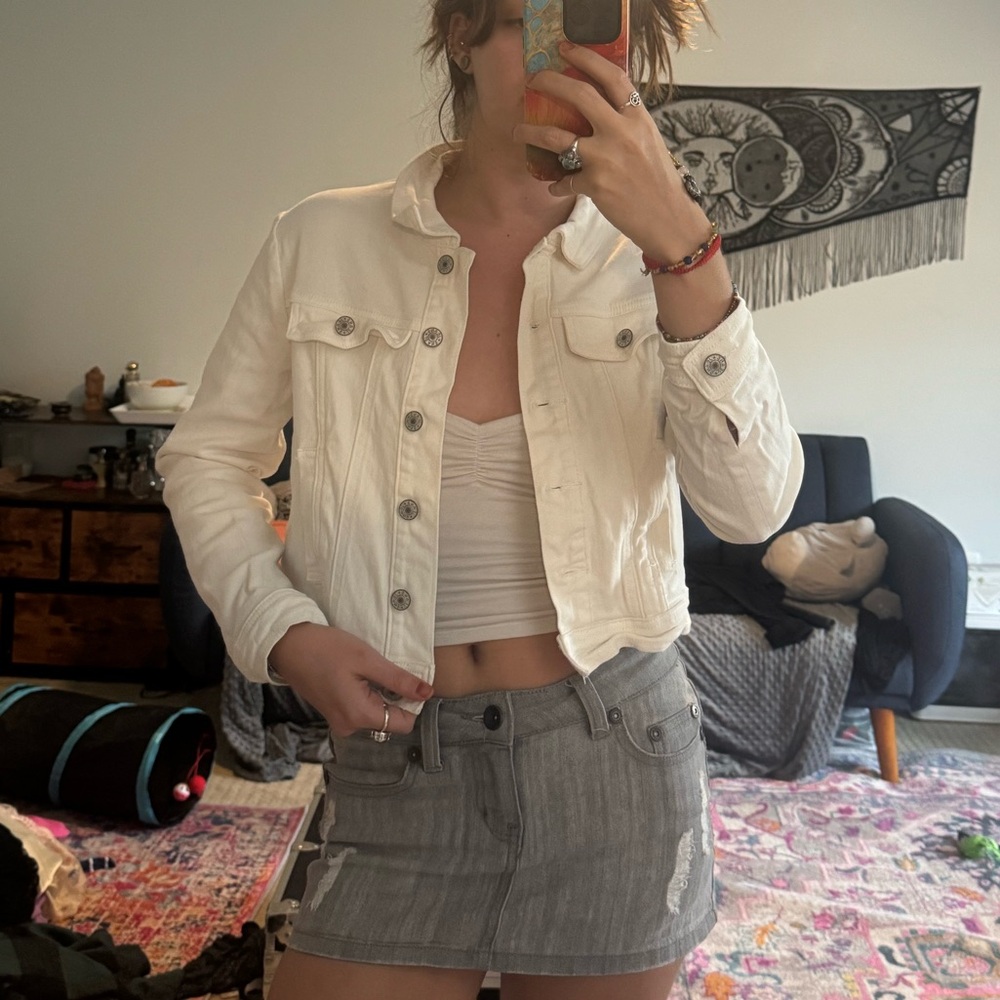 Women's White Denim Jacket